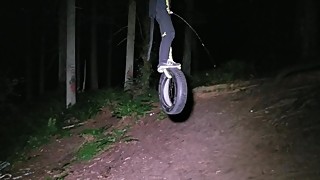 Peeing From Tire Swing with Cat Tail